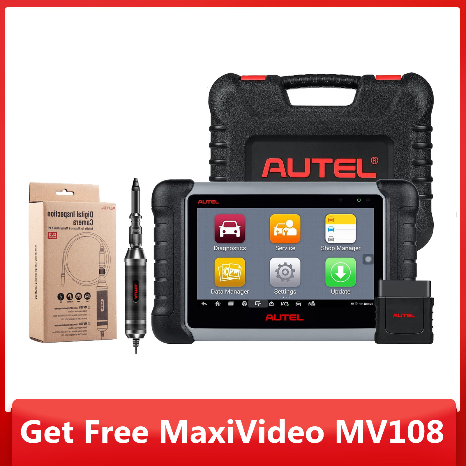 Autel MK808BT PRO (Autel MK808Z-BT) With Autel MaxiVideo MV108
